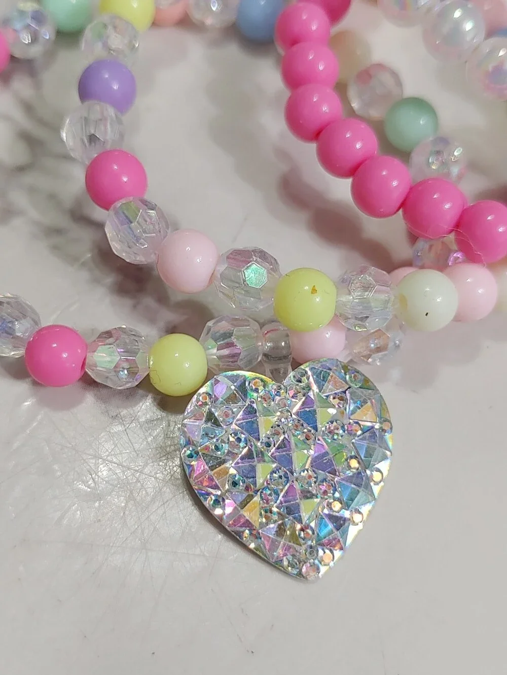 Kids Pastel Beaded Charm Bracelet Set